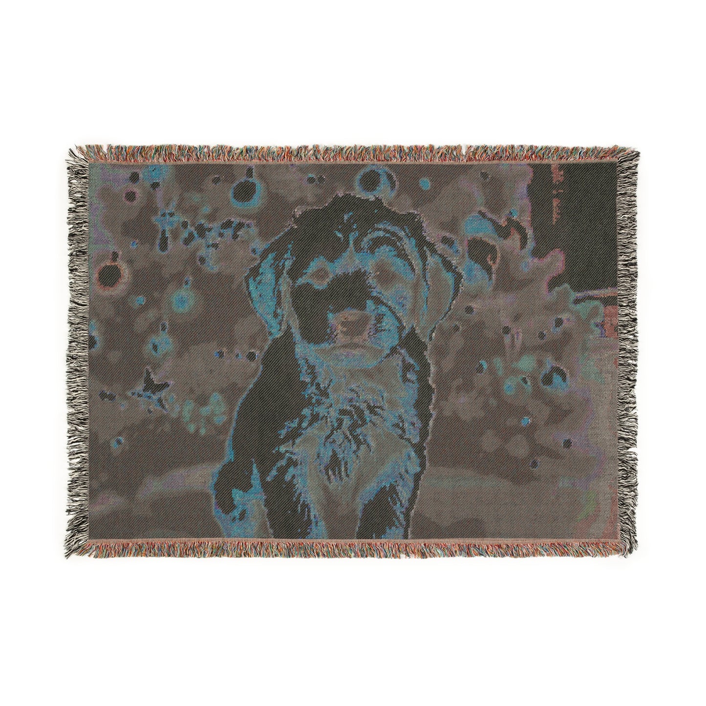 Woven Blanket Christmas Goldendoodle Puppy