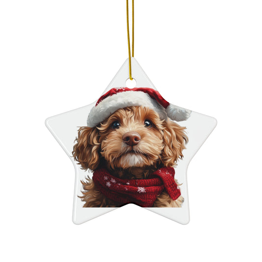 Personalized Christmas Ceramic Ornament Featuring Your Doodle - Festive Pet Decor & Perfect Holiday Gift for New Doodle Owners