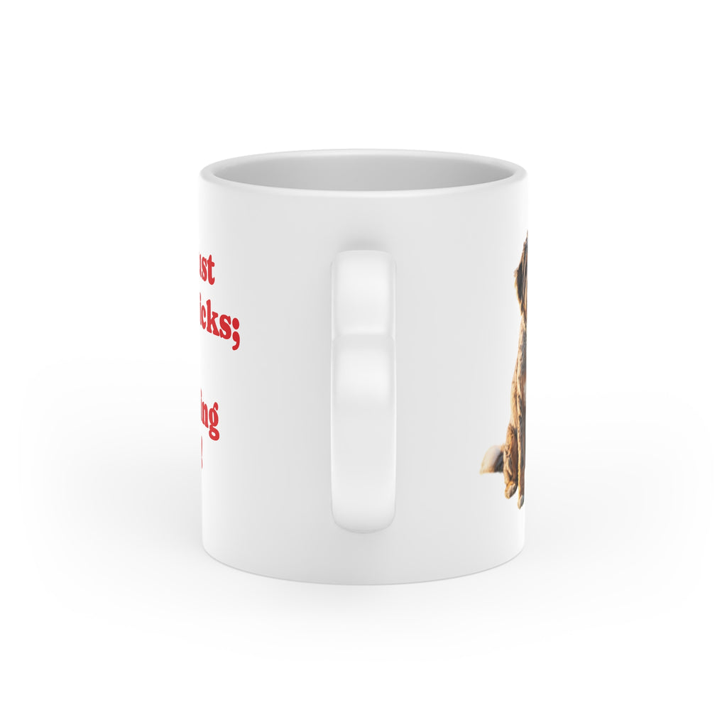 Aussiedoodle “I'm Not Just Fetching Sticks, I'm Fetching Hearts Heart-Shaped Mug | Aussiedoodle Dog Design