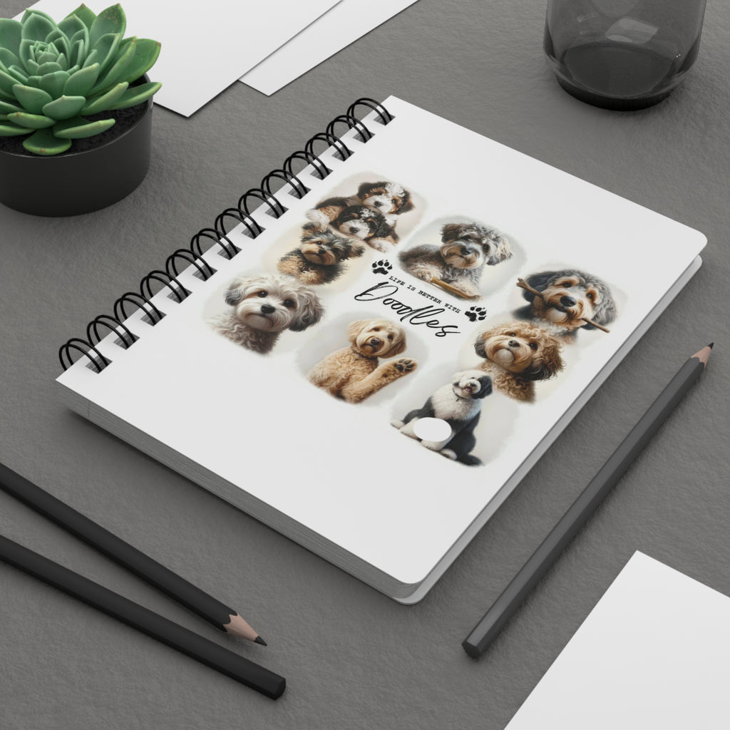Doodles Spiral Notebook — 'Life Is Better With Doodles' Cute Dog Journal