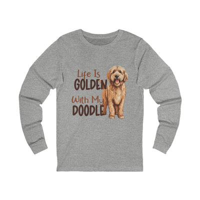 Dog Lover Long Sleeve Tee - Life Is Golden With My Doodle