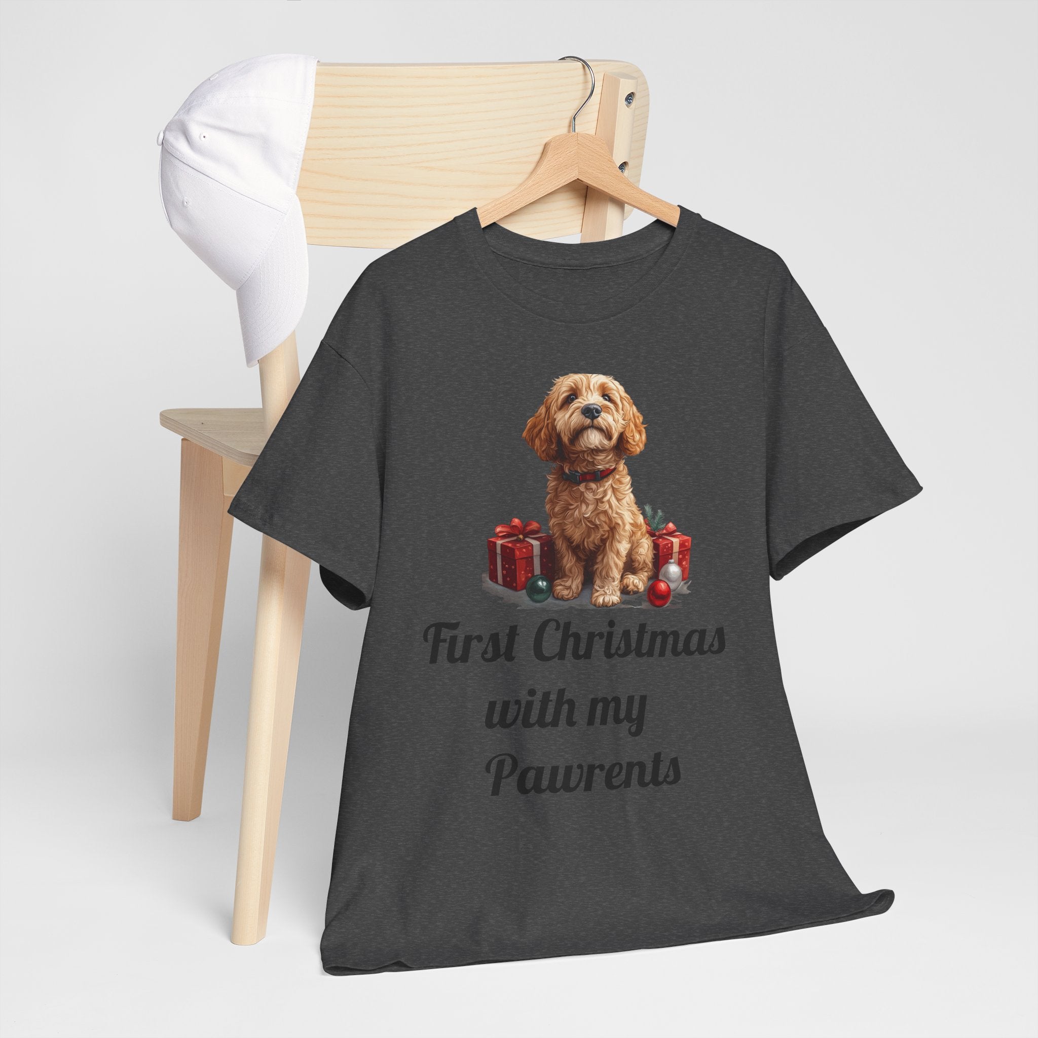 First Christmas with My Pawrents Goldendoodle Puppy T-Shirt, Gift for Her, Gift for Him, New Puppy Owners