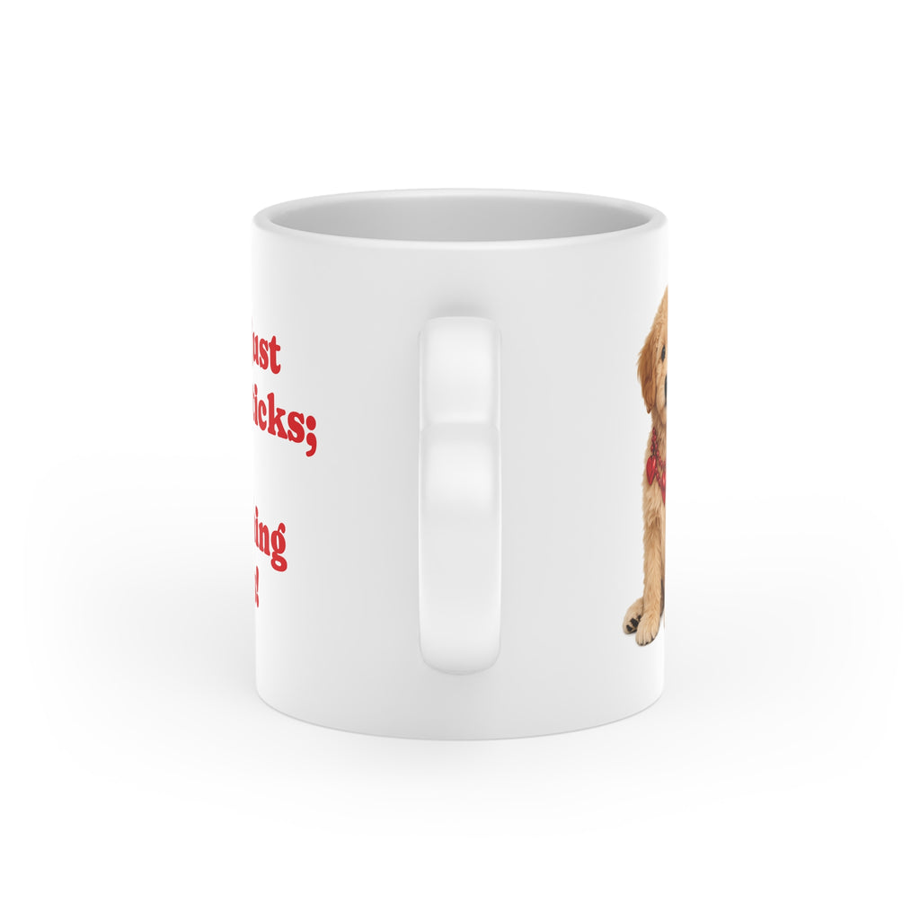 I'm Not Fetching I'm Fetching Hearts Goldendoodle Dog Heart-Shaped Mug | Cute Dog Quote.|11 ounce