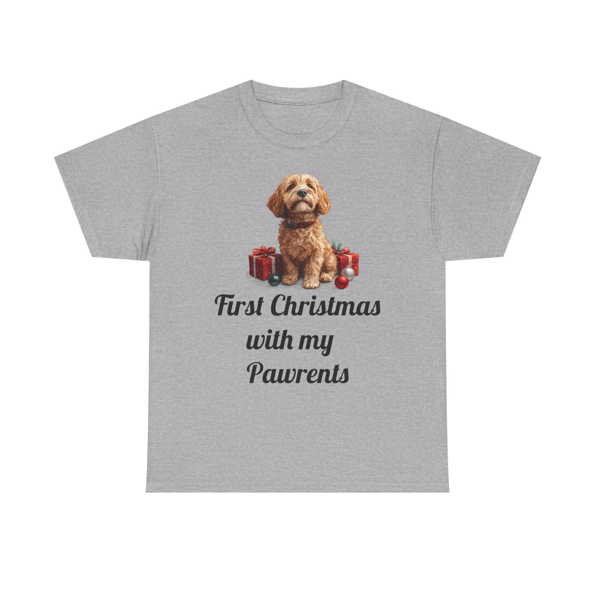 First Christmas with My Pawrents Goldendoodle Puppy T-Shirt, Gift for Her, Gift for Him, New Puppy Owners