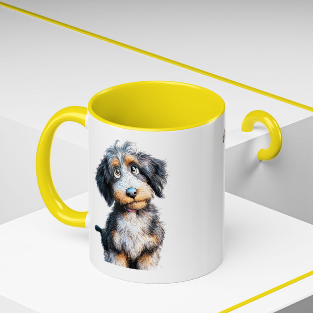 Whimsical Aussiedoodle Coffee Mug - For Doodle Dog Lovers