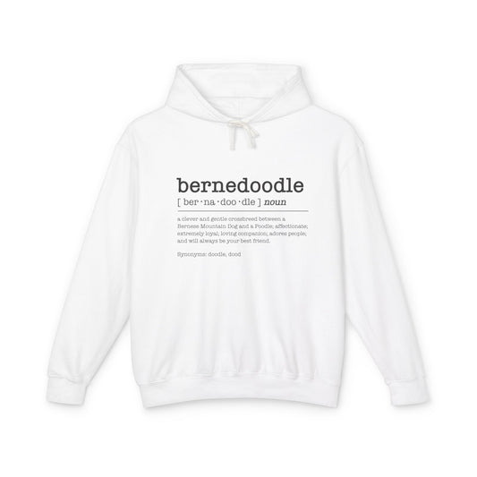 Bernedoodle Definition Hoodie - Cozy Pet Lover Sweatshirt, Dog Lover Gift, Unisex Pullover, Lightweight Hoodie, Cute Pet Apparel, Doodle owner, Holiday Gift