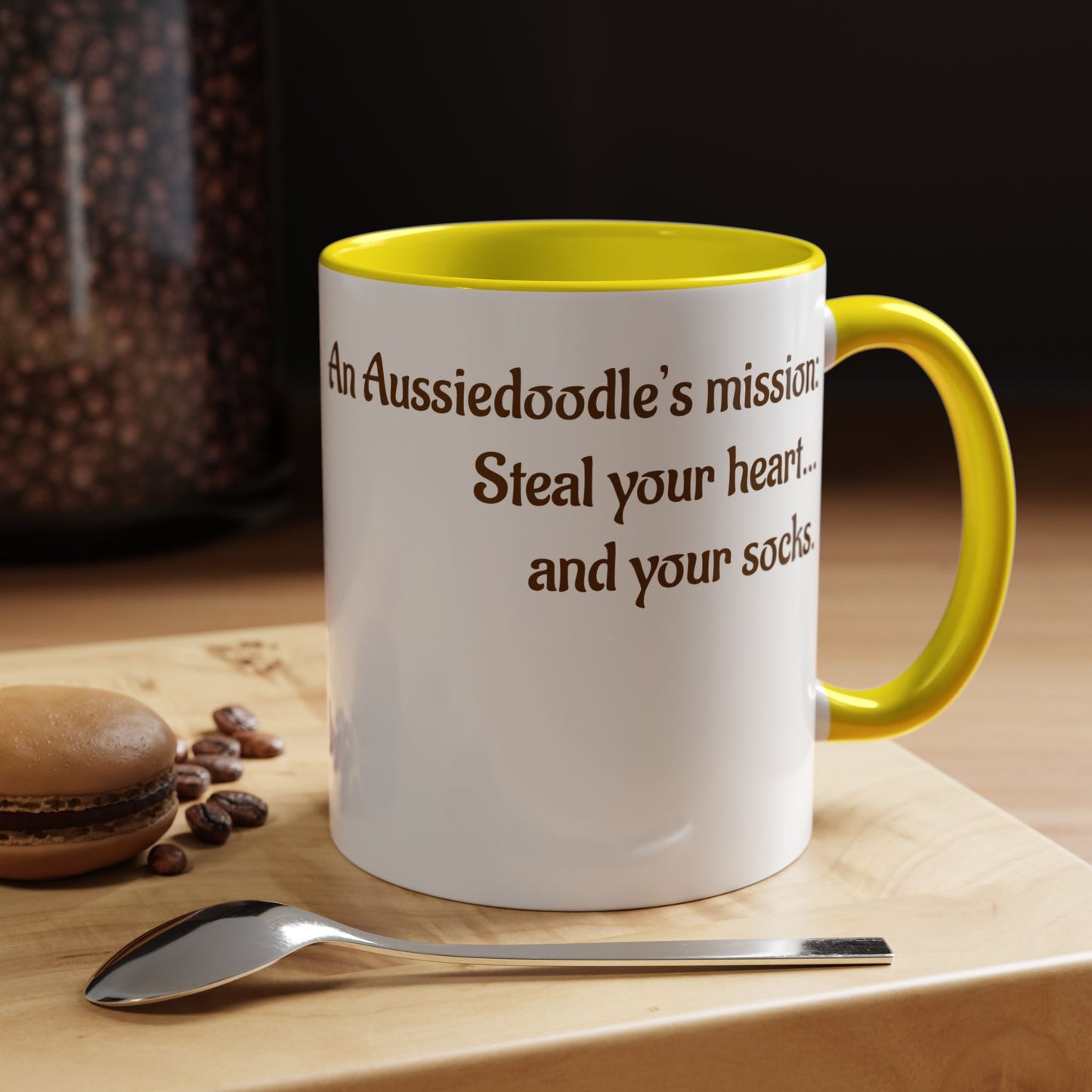 Whimsical Aussiedoodle Coffee Mug - Perfect Gift for Doodle Dog Lovers, Pet Owners, and Birthday Celebrations, Dog Mom Mug, Cute Animal