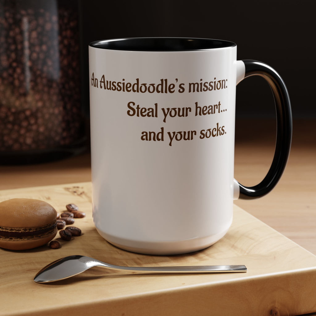 Whimsical Aussiedoodle Coffee Mug - For Doodle Dog Lovers