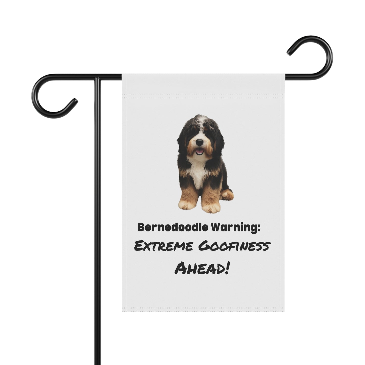 Bernedoodle Garden Banner, Garden Decor, Housewarming Gift, Dog Lover Gift, Outdoor Sign, Bernedoodle Flag, Goofiness Ahead