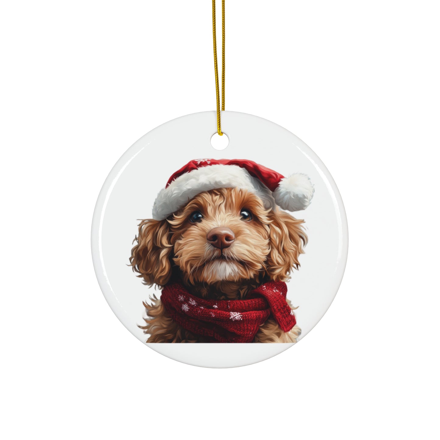 Personalized Christmas Ceramic Ornament Featuring Your Doodle - Festive Pet Decor & Perfect Holiday Gift for New Doodle Owners