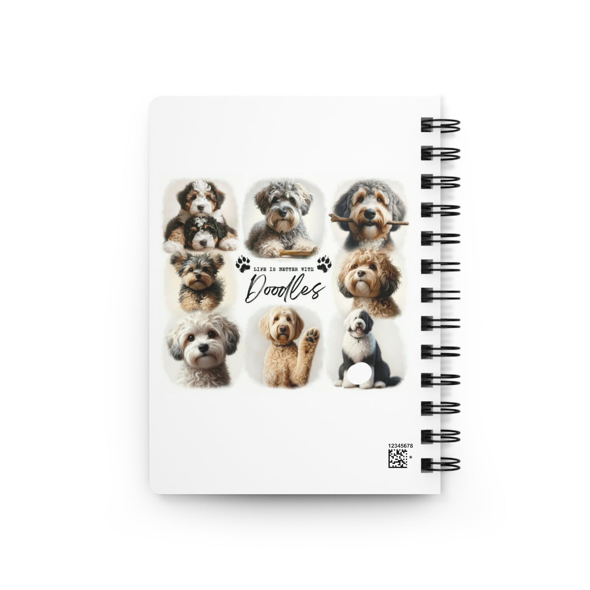 Doodles Spiral Notebook — 'Life Is Better With Doodles' Cute Dog Journal