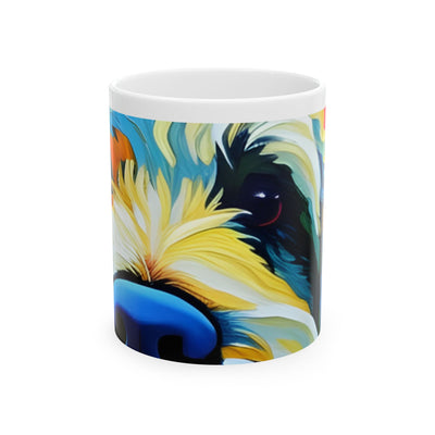 Vibrant Doodle Dog Mug, Colorful Coffee Cup, Unique Gift for Doodle Lovers, Artistic Drinkware, Creative Kitchen Decor, Dog Lover Gift,