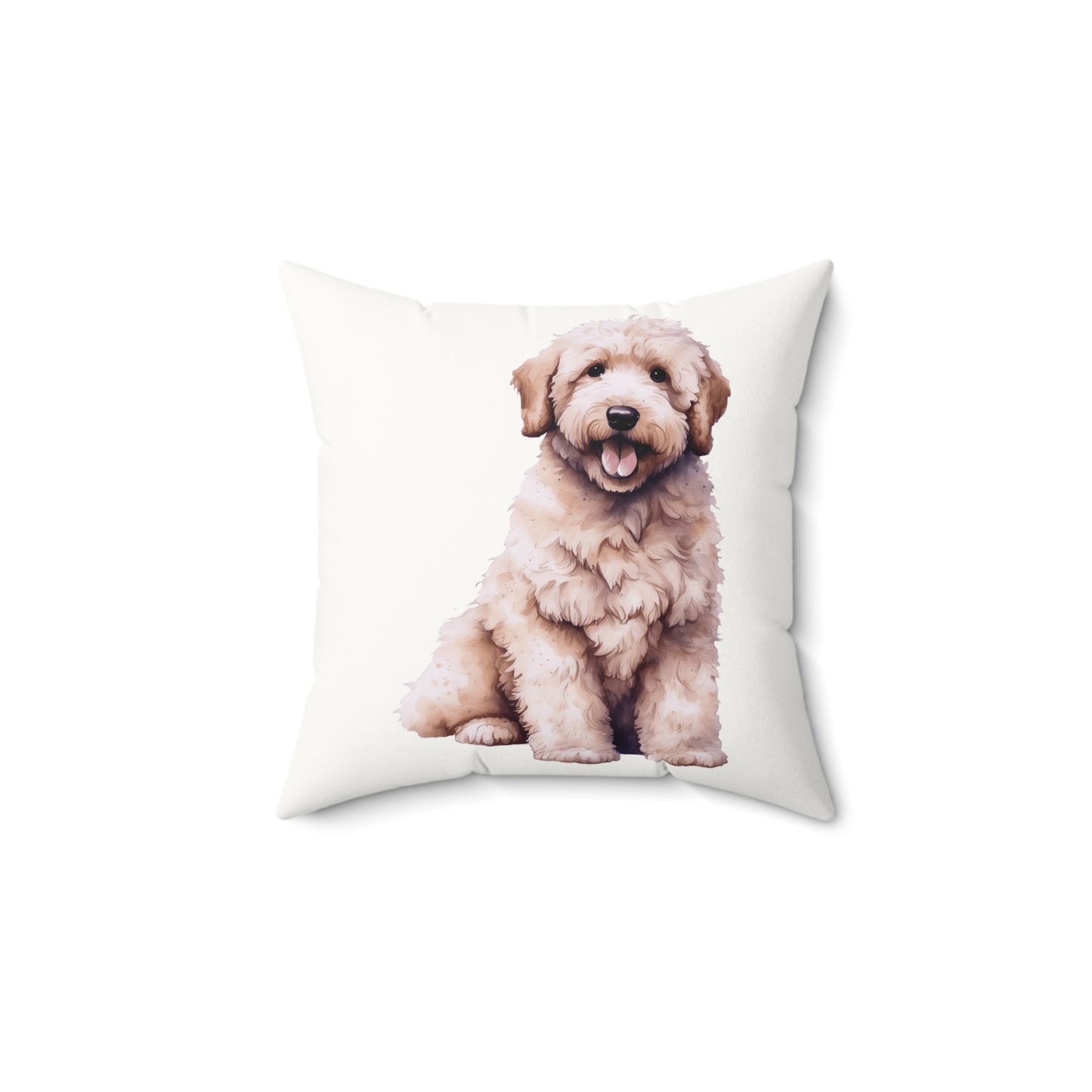 Adorable  Goldendoodle Dog Pillow – Faux Suede Square Cushion for Doodle Owners Lovers, Home Decor
