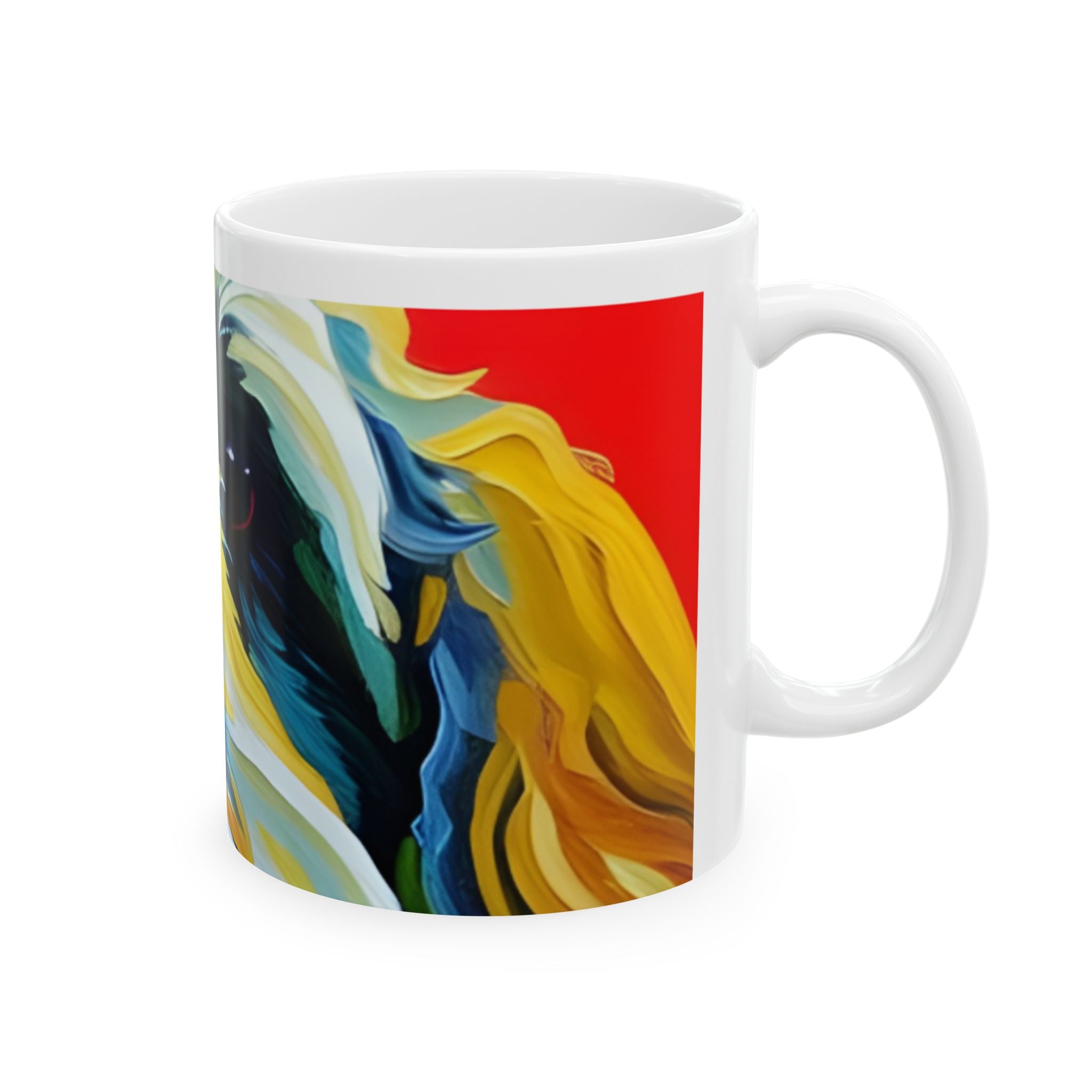 Vibrant Doodle Dog Mug, Colorful Coffee Cup, Gift for Doodle Lovers,D