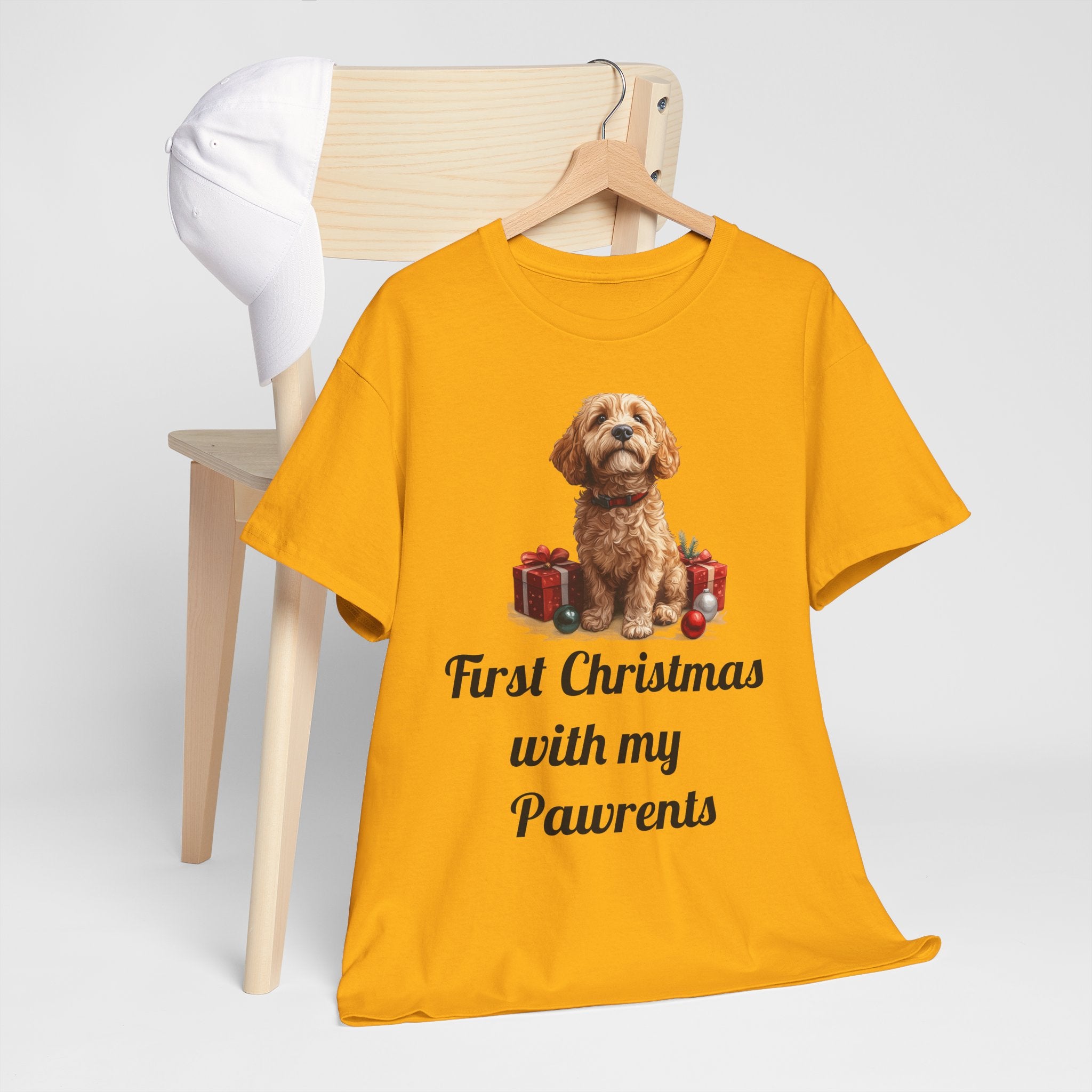 First Christmas with My Pawrents Goldendoodle Puppy T-Shirt, Gift for Her, Gift for Him, New Puppy Owners