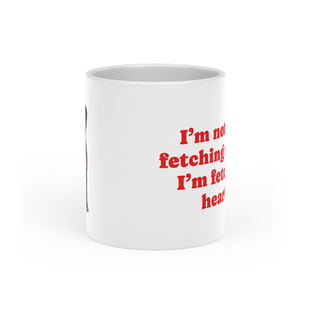 I'm Not Fetching I'm Fetching Hearts Heart-Shaped Mug | Aussiedoodle Dog Design