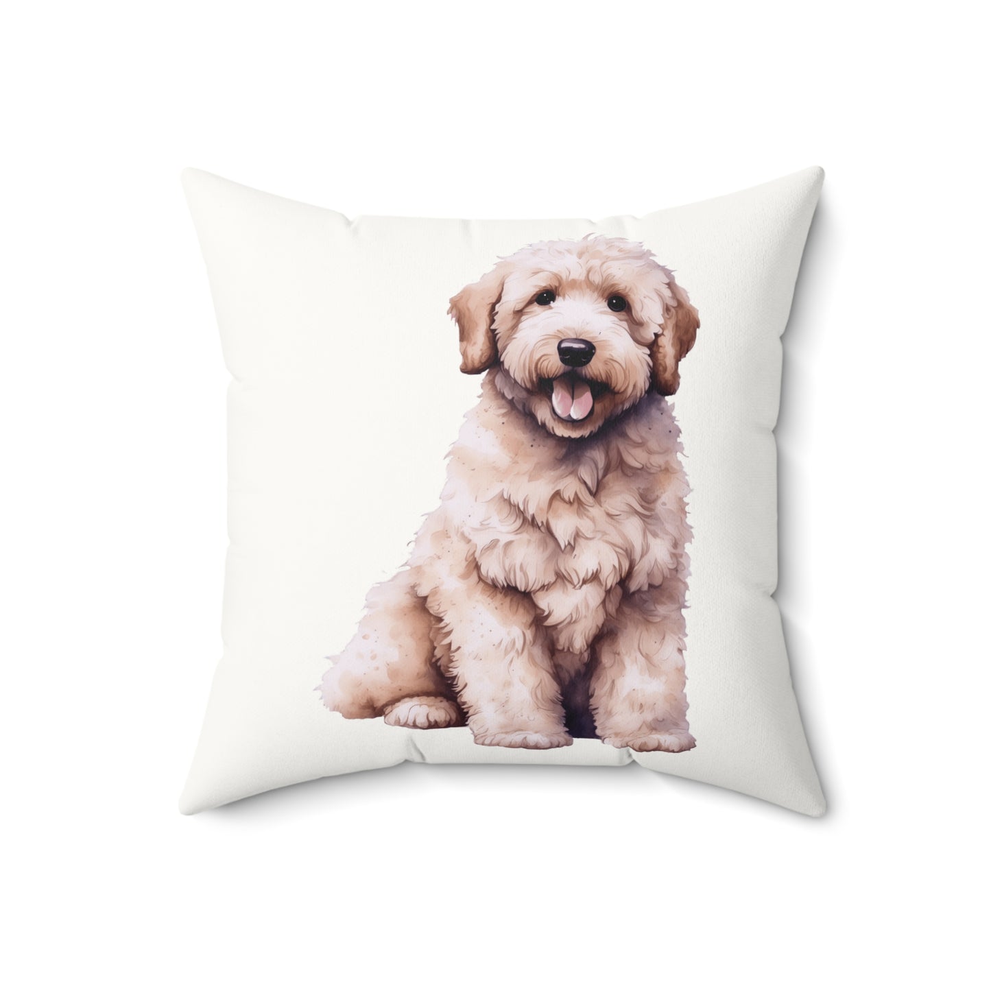 Adorable  Goldendoodle Dog Pillow – Faux Suede Square Cushion for Doodle Owners Lovers, Home Decor