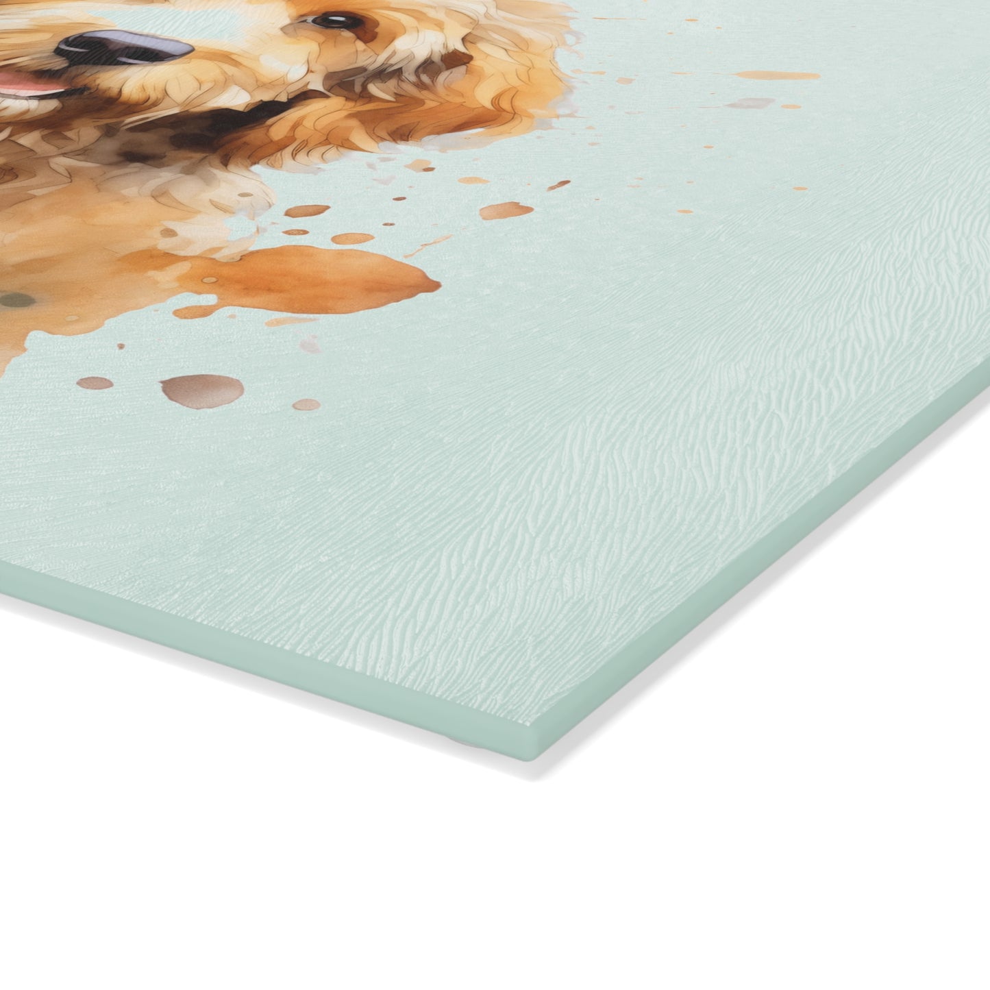 GoldendoodleDog Glass Cutting Board - Pet Lover Gift, Kitchen Decor, Dog Portrait Art, Gift for Dog Owners, Gift for Her