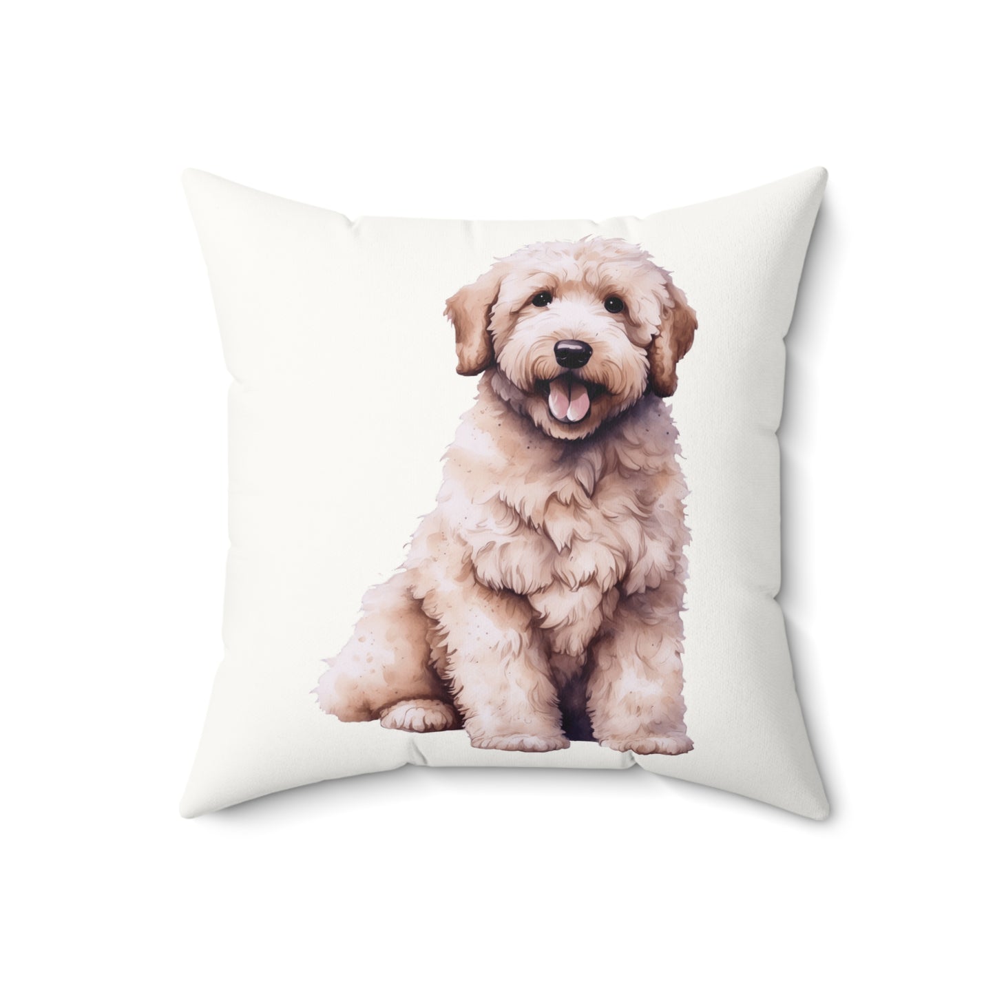 Adorable  Goldendoodle Dog Pillow – Faux Suede Square Cushion for Doodle Owners Lovers, Home Decor