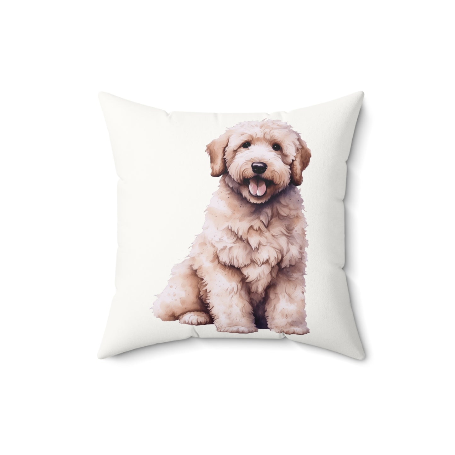 Adorable  Goldendoodle Dog Pillow – Faux Suede Square Cushion for Doodle Owners Lovers, Home Decor