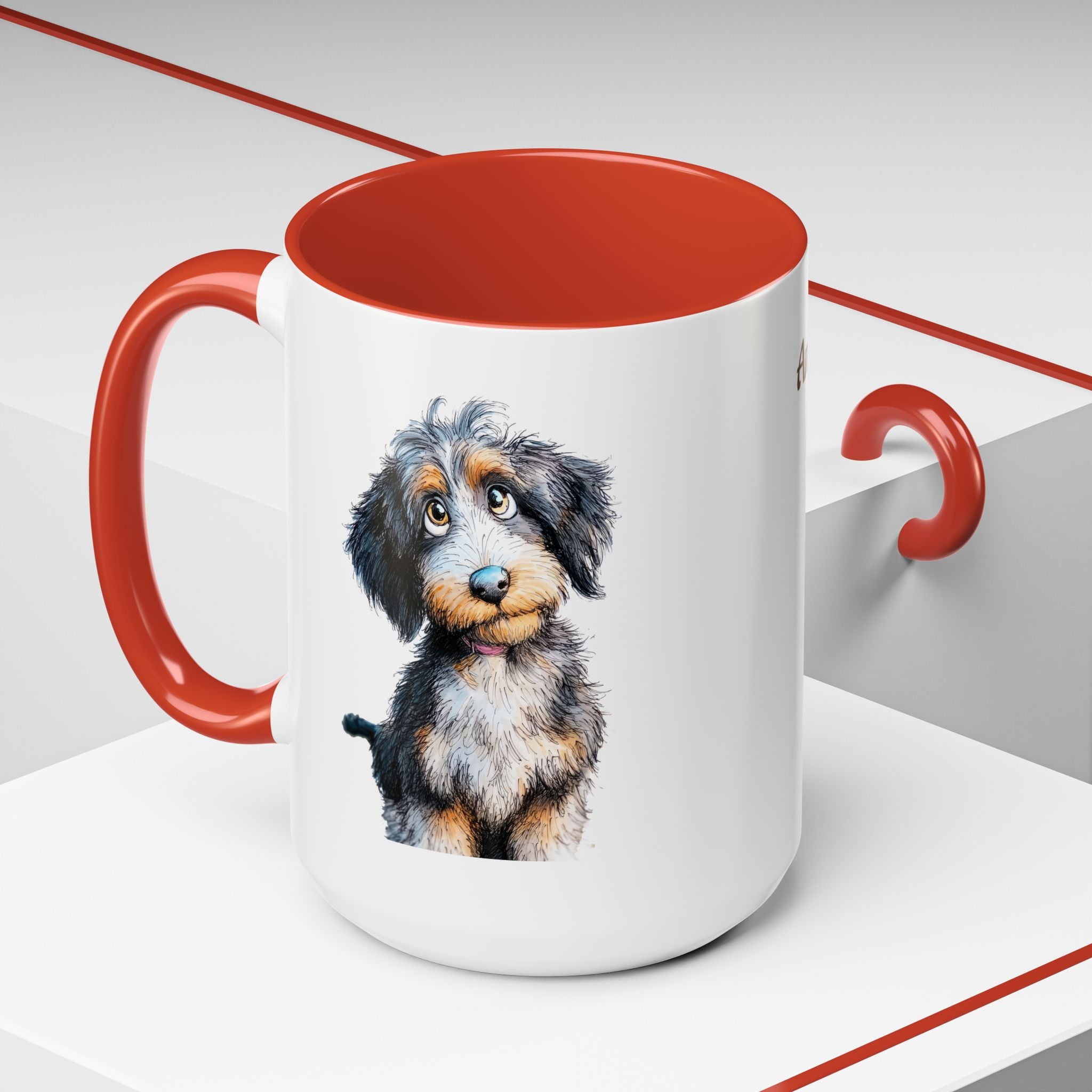 Whimsical Aussiedoodle Coffee Mug - For Doodle Dog Lovers