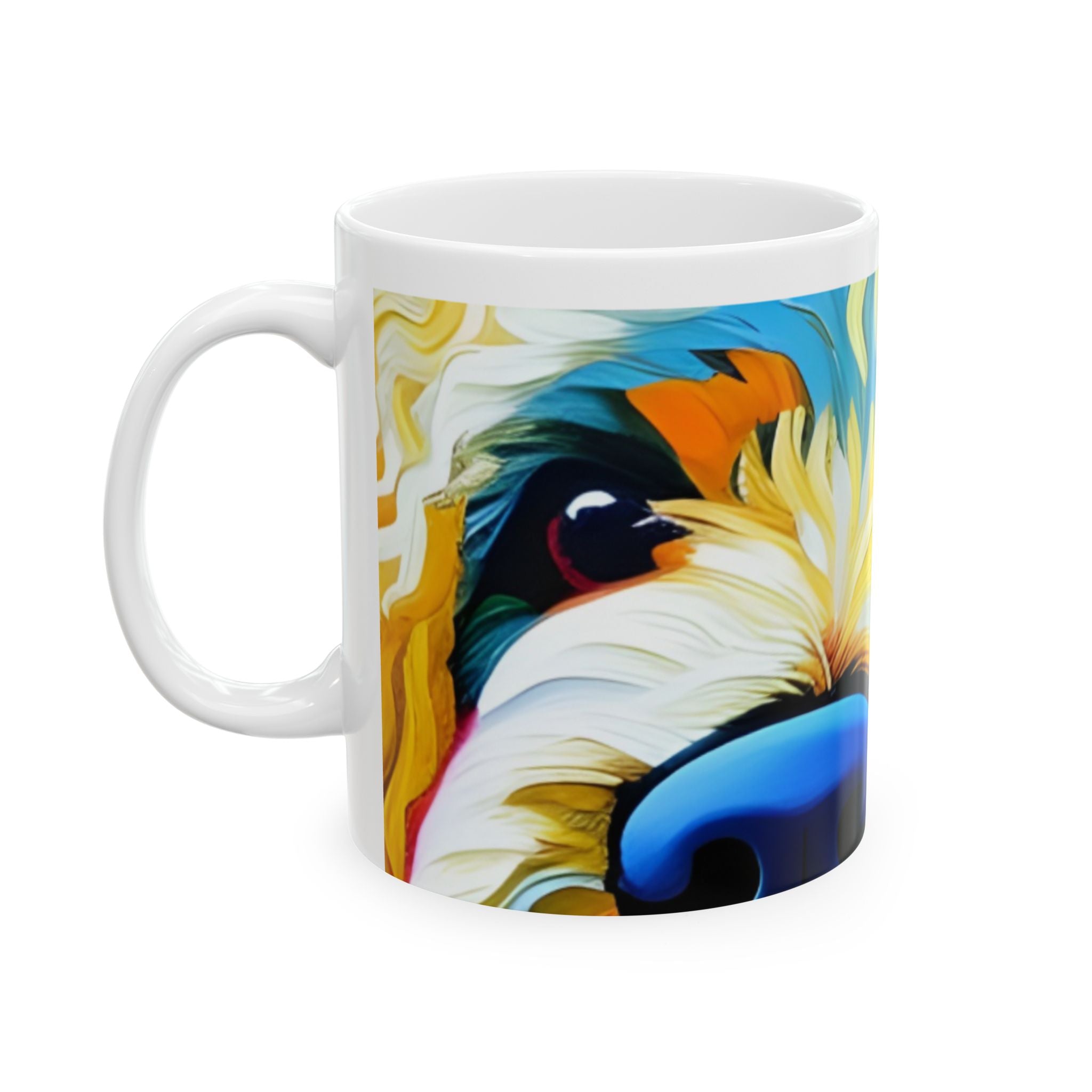 Vibrant Doodle Dog Mug, Colorful Coffee Cup, Gift for Doodle Lovers,D