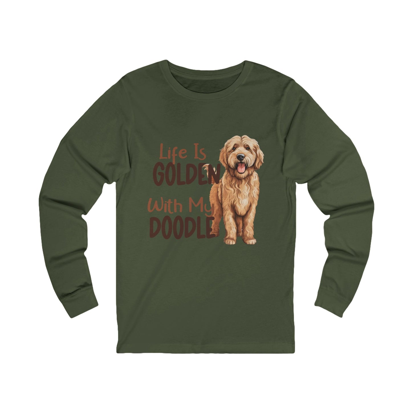 Dog Lover Long Sleeve Tee - Life Is Golden With My Doodle