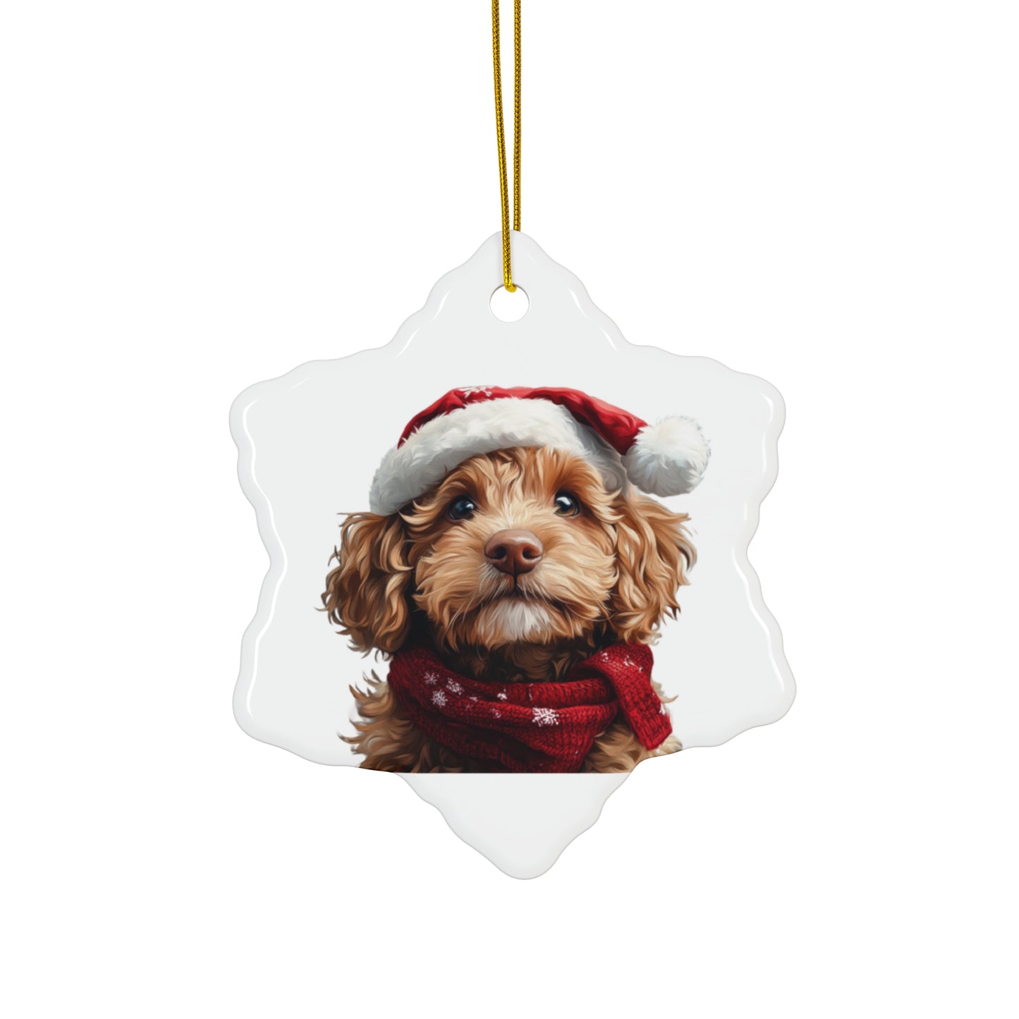 Personalized Christmas Ceramic Ornament Featuring Your Doodle - Festive Pet Decor & Perfect Holiday Gift for New Doodle Owners