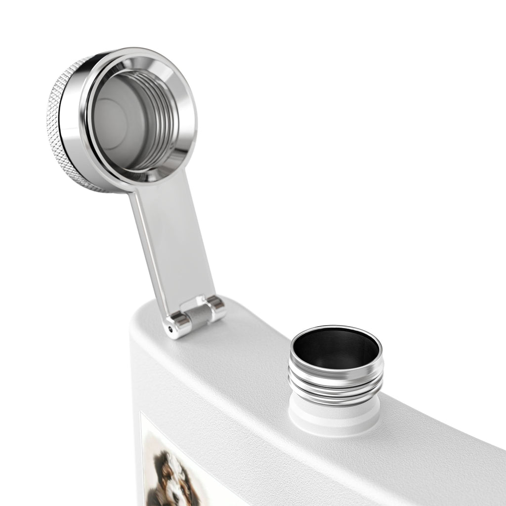 Doodles Collage 6oz Stainless Steel Flask – Cute Dog Portrait Hip Flask for Pet Lovers, Gift for Doodle Owners