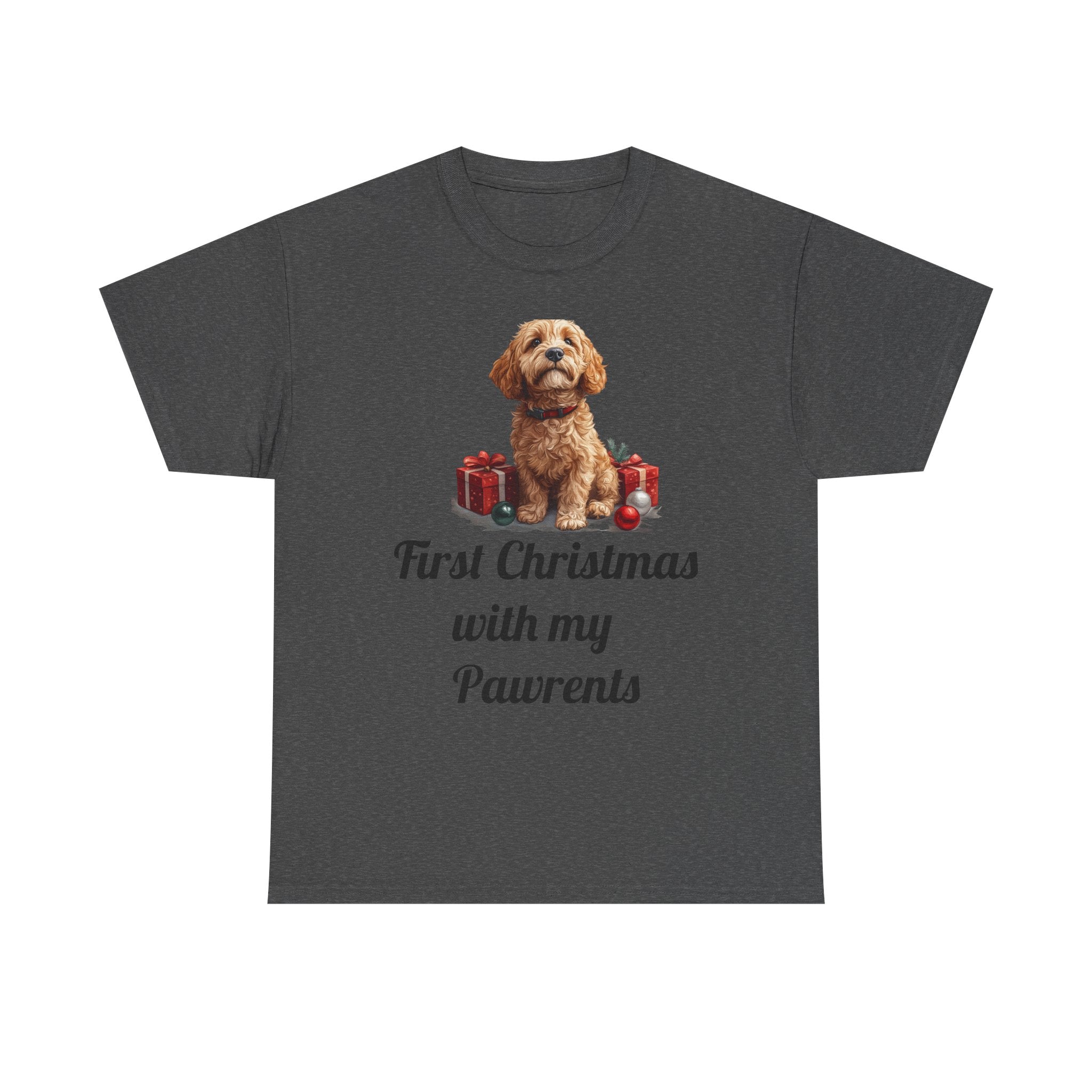 First Christmas with My Pawrents Goldendoodle Puppy T-Shirt, Gift for Her, Gift for Him, New Puppy Owners