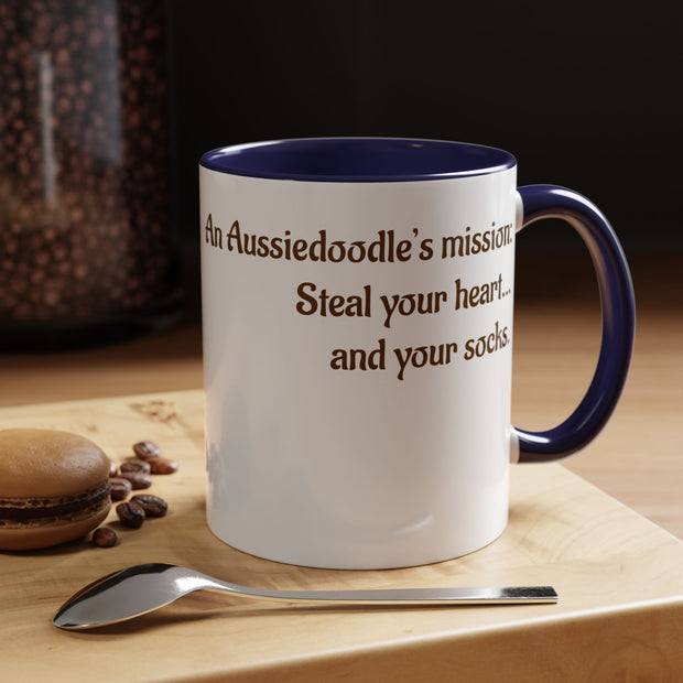 Whimsical Aussiedoodle Coffee Mug - For Doodle Dog Lovers