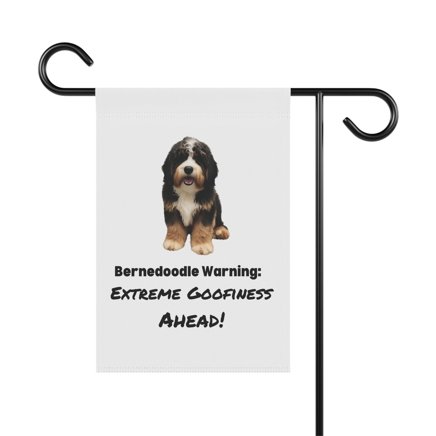 Bernedoodle Garden Banner, Garden Decor, Housewarming Gift, Dog Lover Gift, Outdoor Sign, Bernedoodle Flag, Goofiness Ahead
