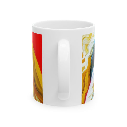 Vibrant Doodle Dog Mug, Colorful Coffee Cup, Unique Gift for Doodle Lovers, Artistic Drinkware, Creative Kitchen Decor, Dog Lover Gift,