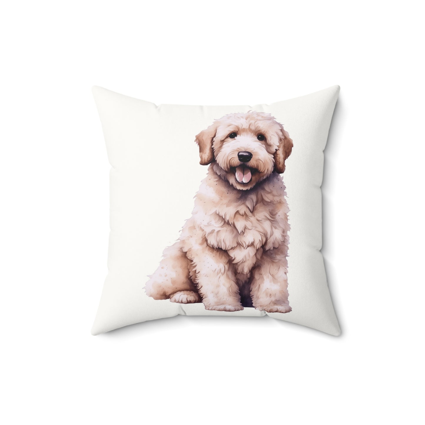 Adorable  Goldendoodle Dog Pillow – Faux Suede Square Cushion for Doodle Owners Lovers, Home Decor