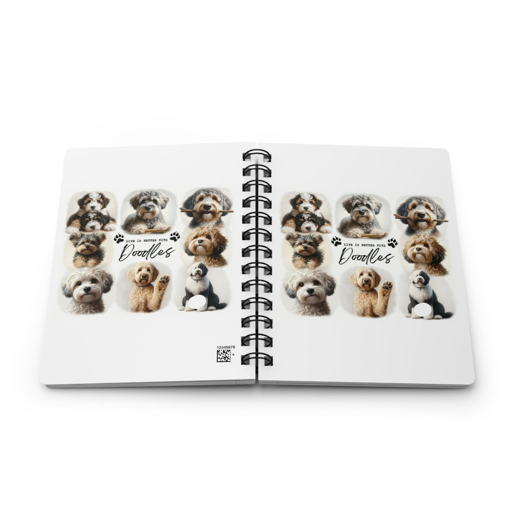 Doodles Spiral Notebook — 'Life Is Better With Doodles' Cute Dog Journal