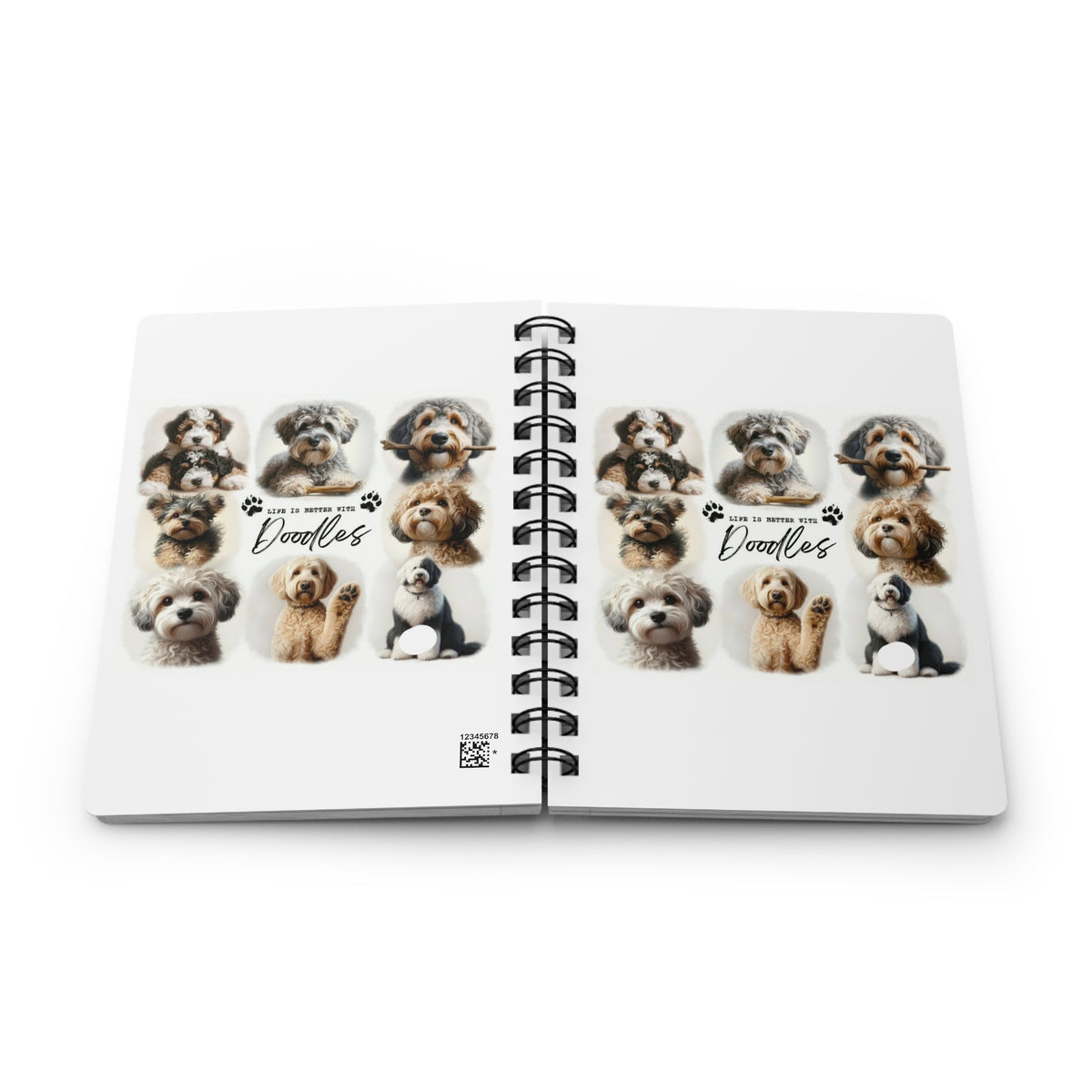 Doodles Spiral Notebook — 'Life Is Better With Doodles' Cute Dog Journal