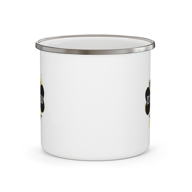 Life is Better With Dogs Enamel Mug, Cute Dog Gift Idea for Campers, Outdoor Cup, 12 oz, Camping Gear, Campfire Mug,Dog Lover Gift