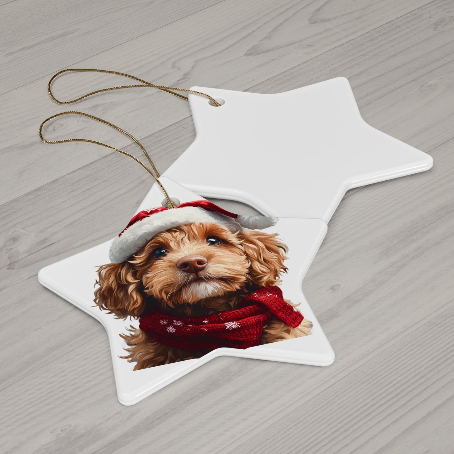 Personalized Christmas Ceramic Ornament Featuring Your Doodle - Festive Pet Decor & Perfect Holiday Gift for New Doodle Owners