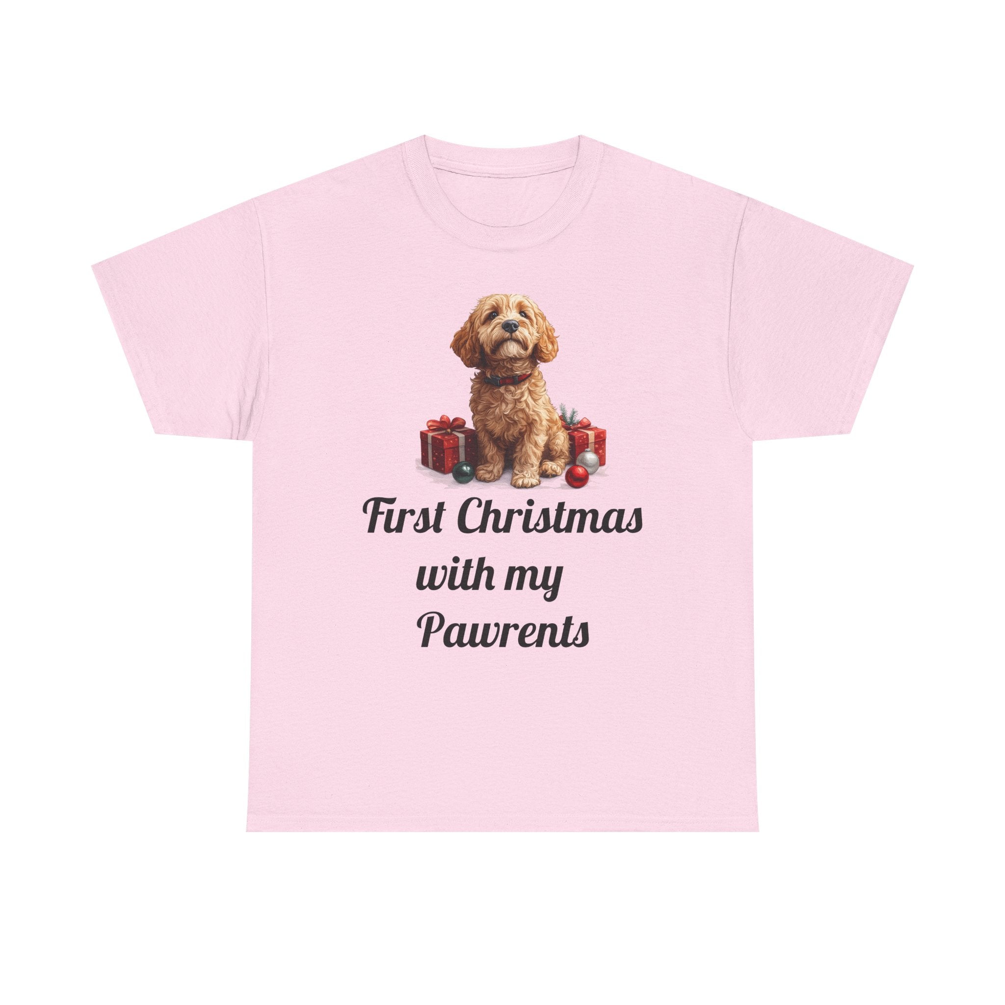 First Christmas with My Pawrents Goldendoodle Puppy T-Shirt, Gift for Her, Gift for Him, New Puppy Owners