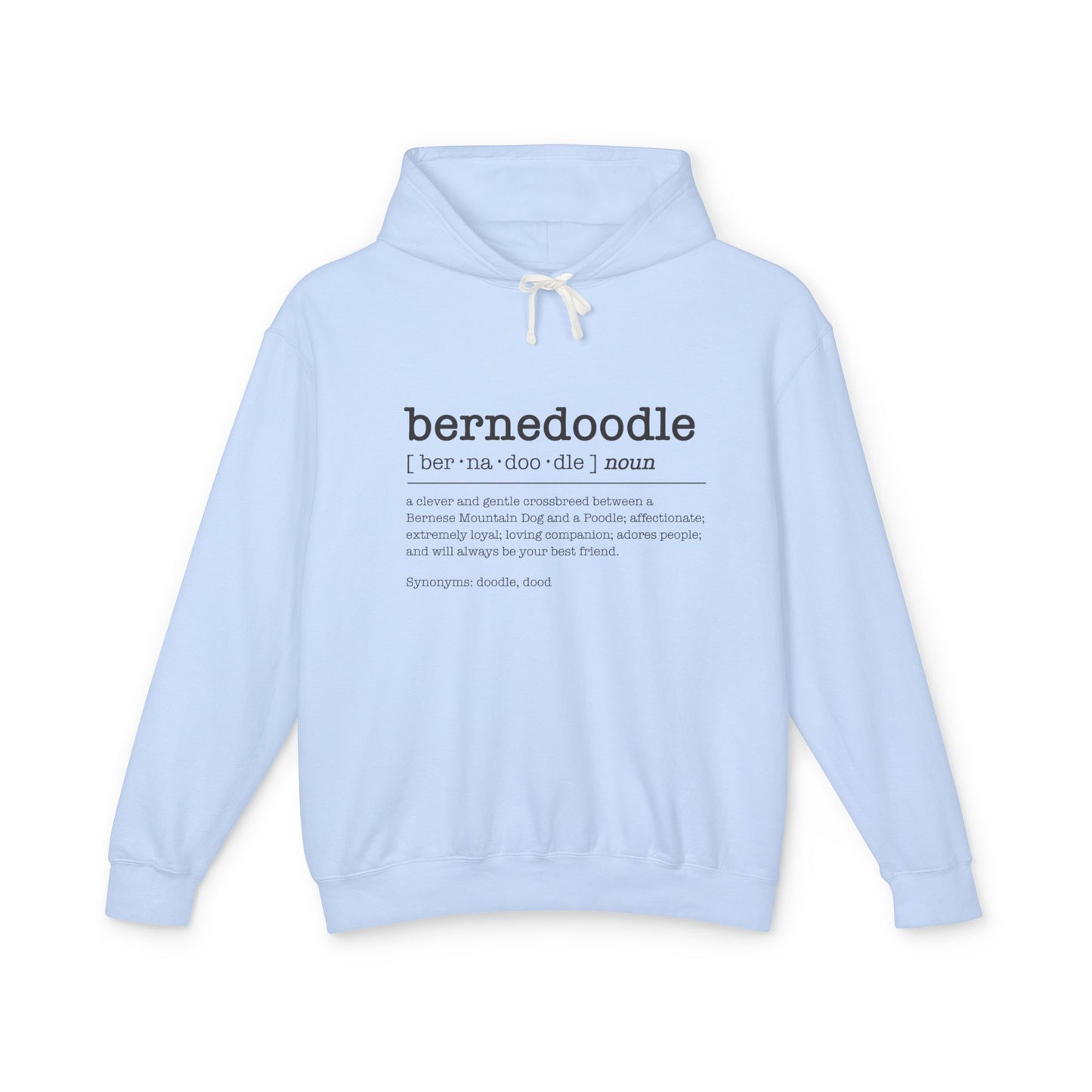 Bernedoodle Definition Hoodie - Cozy Pet Lover Sweatshirt, Dog Lover Gift, Unisex Pullover, Lightweight Hoodie, Cute Pet Apparel, Doodle owner, Holiday Gift