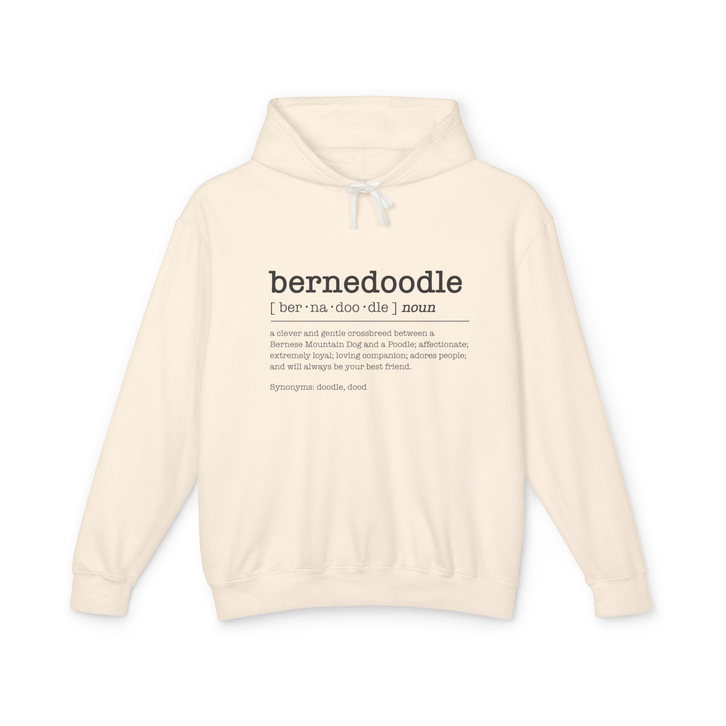Bernedoodle Definition Hoodie - Cozy Pet Lover Sweatshirt, Dog Lover Gift, Unisex Pullover, Lightweight Hoodie, Cute Pet Apparel, Doodle owner, Holiday Gift