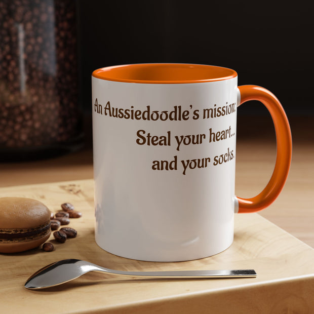Whimsical Aussiedoodle Coffee Mug - For Doodle Dog Lovers