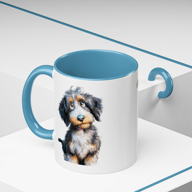 Whimsical Aussiedoodle Coffee Mug - For Doodle Dog Lovers