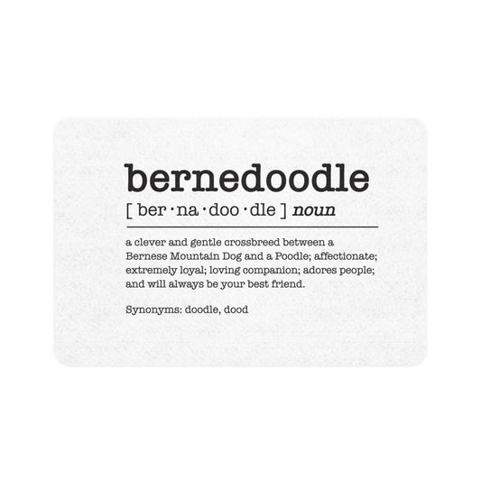 Pet Food Mat - Bernedoodle Definition, Dog Feeding Mat, Pet Decor, Pet Gift, Customizable Dog Mat