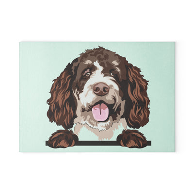 Bernedoodle Dog Glass Cutting Board - Pet Lover Gift, Kitchen Decor, Dog Portrait Art, Gift for Dog Owners, Gift for Her