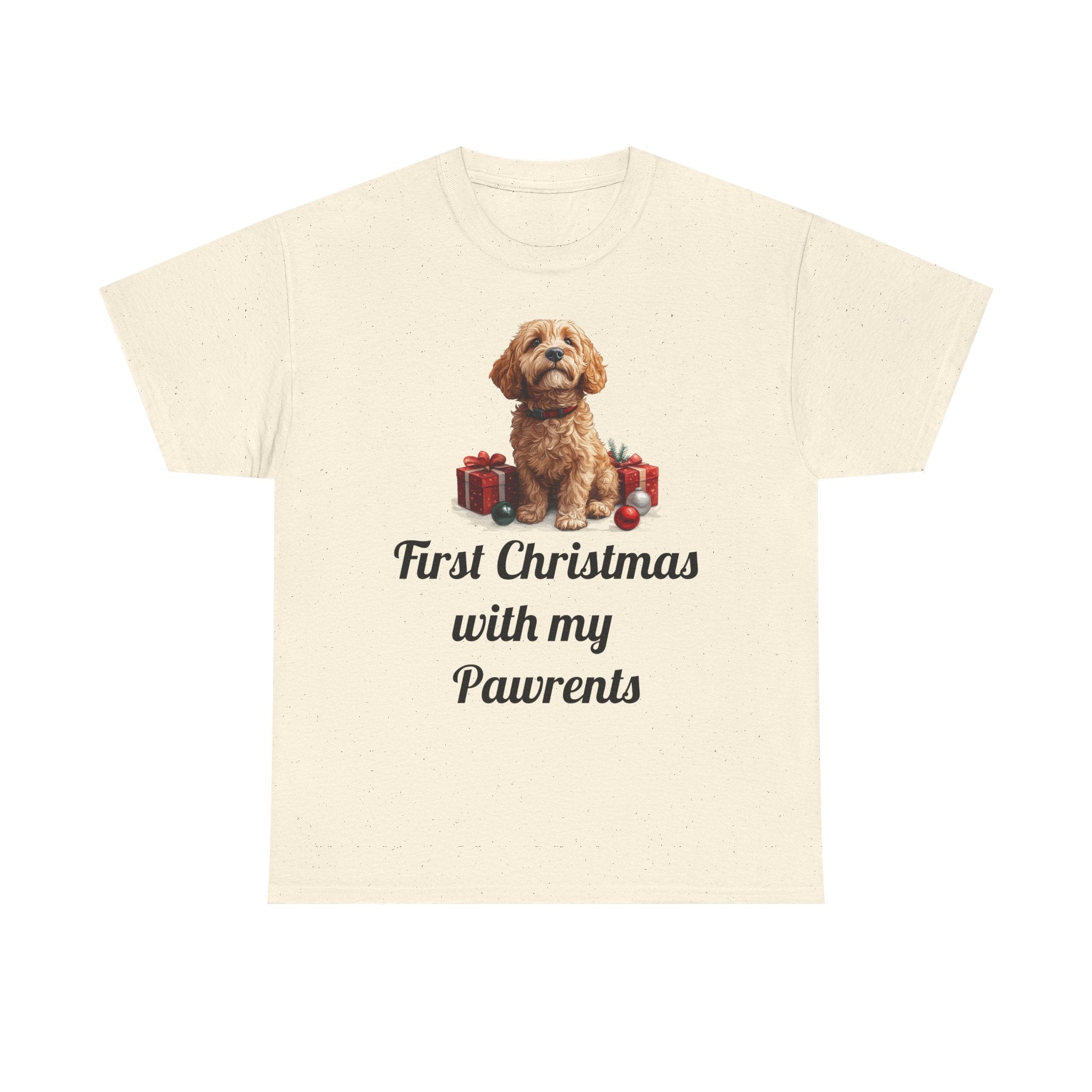 First Christmas with My Pawrents Goldendoodle Puppy T-Shirt, Gift for Her, Gift for Him, New Puppy Owners