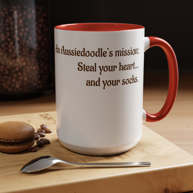 Whimsical Aussiedoodle Coffee Mug - For Doodle Dog Lovers