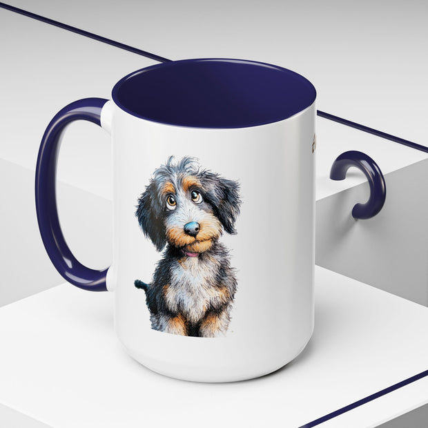 Whimsical Aussiedoodle Coffee Mug - For Doodle Dog Lovers