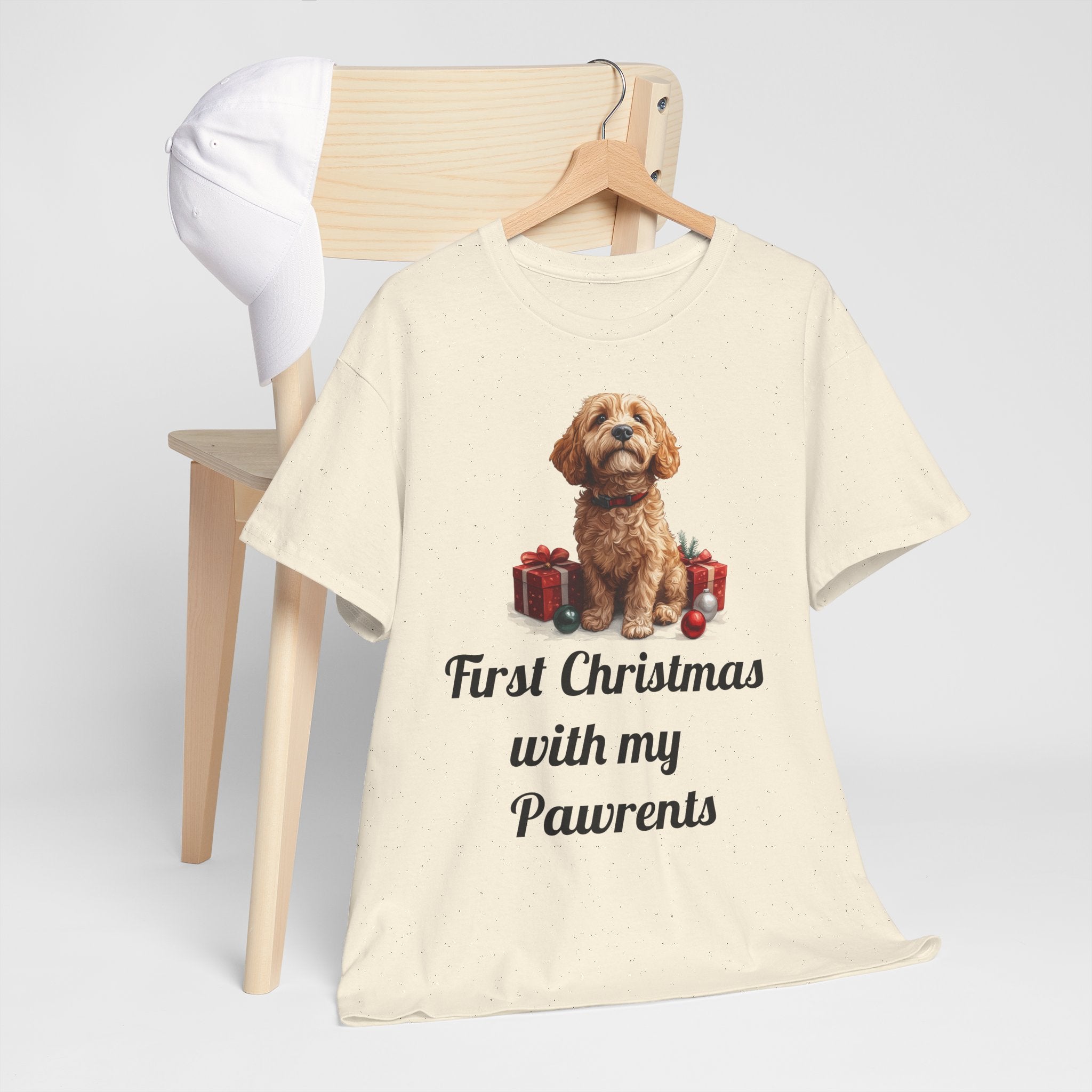 First Christmas with My Pawrents Goldendoodle Puppy T-Shirt, Gift for Her, Gift for Him, New Puppy Owners