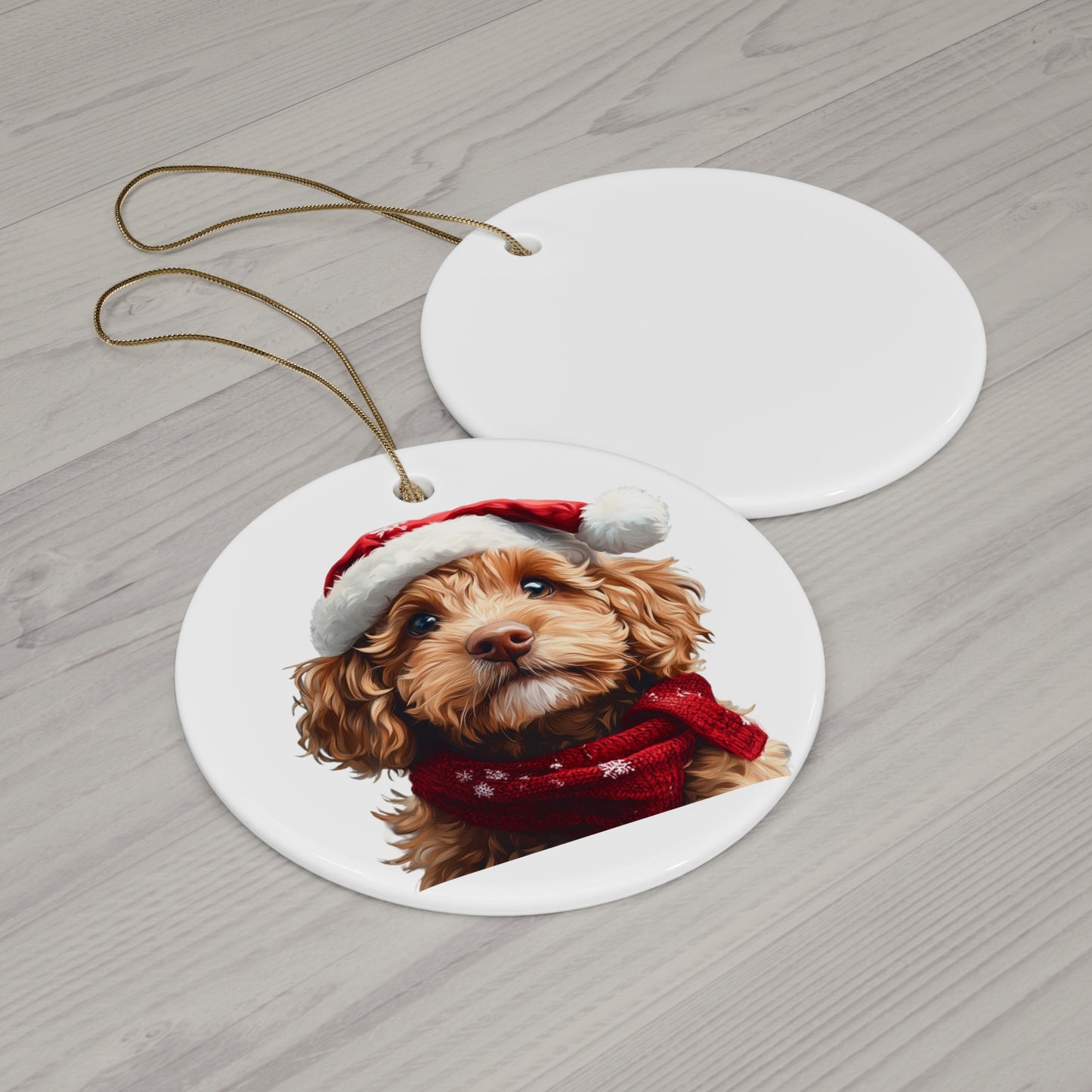 Personalized Christmas Ceramic Ornament Featuring Your Doodle - Festive Pet Decor & Perfect Holiday Gift for New Doodle Owners